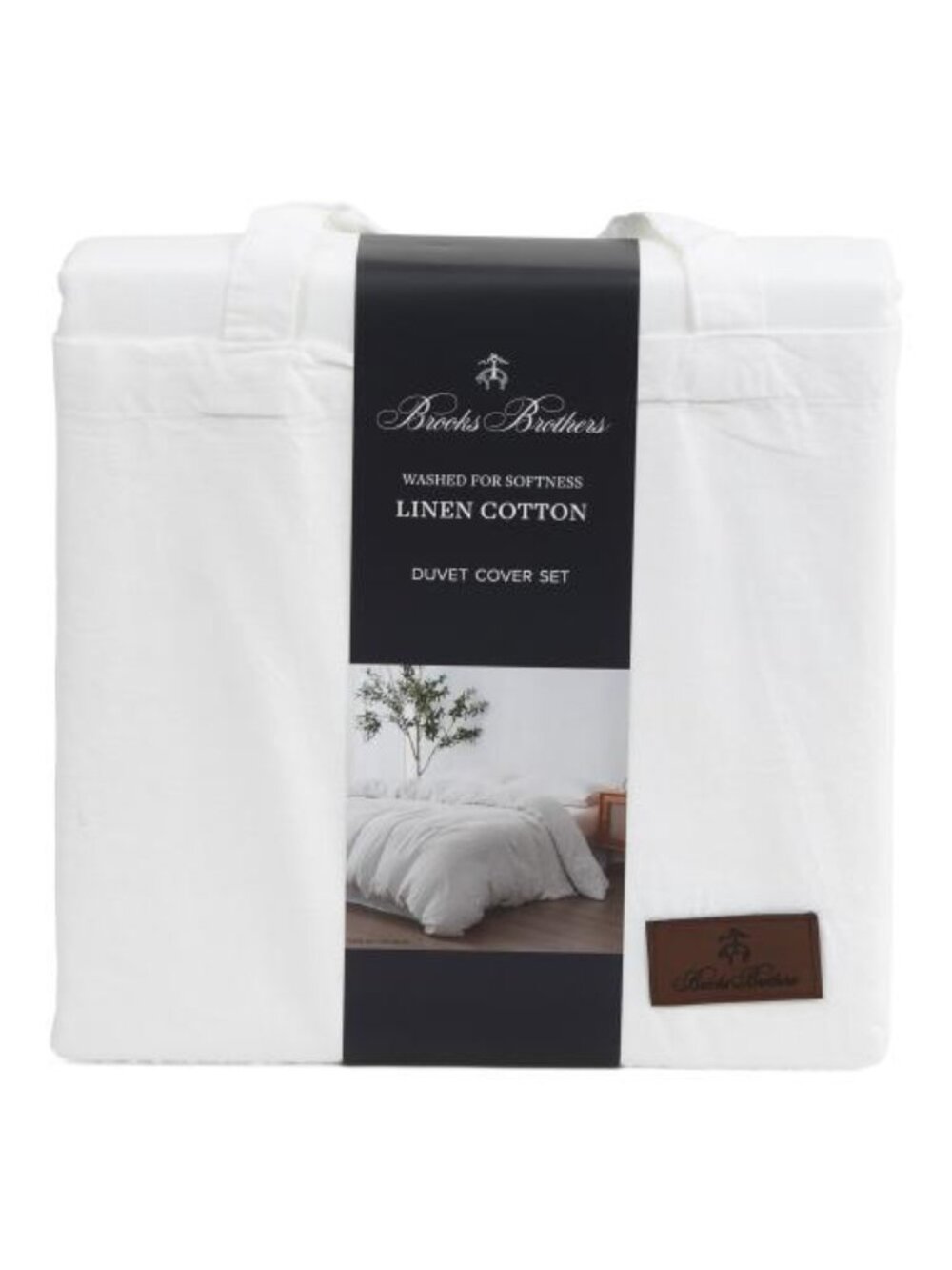 BROOKS BROTHERS Linen Blend Washed Duvet Set